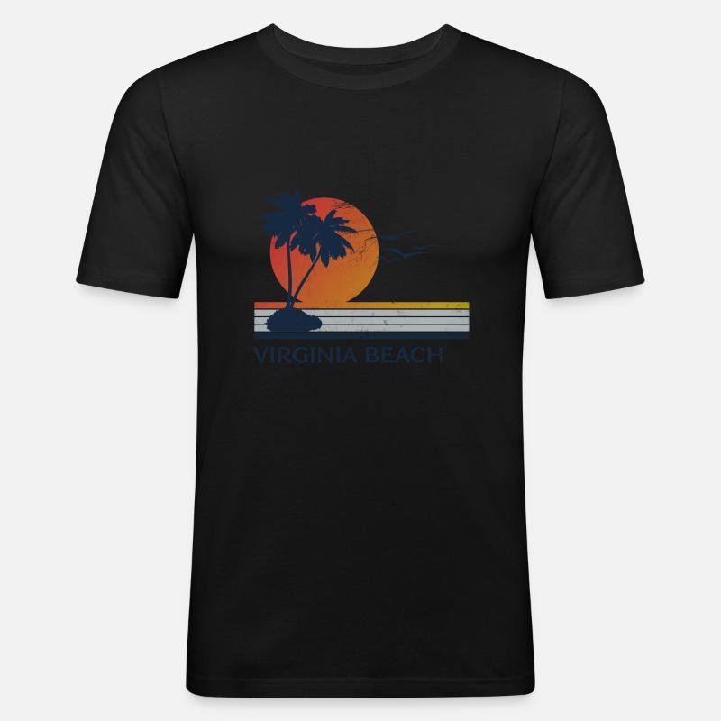 Virginia Beach - Männer Slim Fit T-Shirt - Schwarz