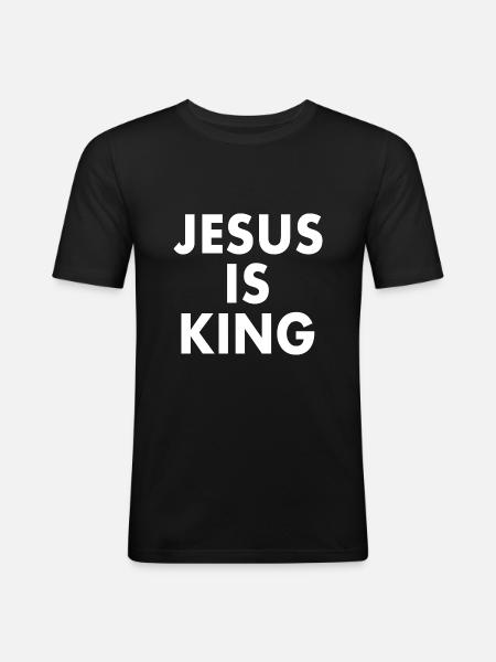 Jesus is king - Men's Slim Fit T-Shirt - black