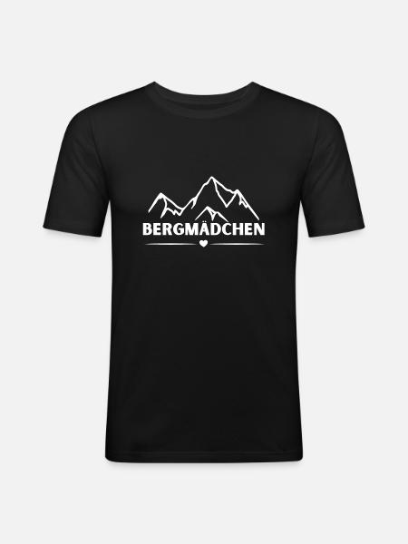Bergmädchen - Männer Slim Fit T-Shirt - Schwarz