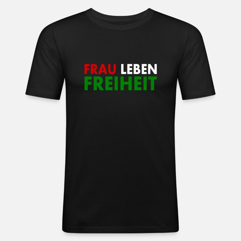 Frau leben freiheit - Männer Slim Fit T-Shirt - Schwarz