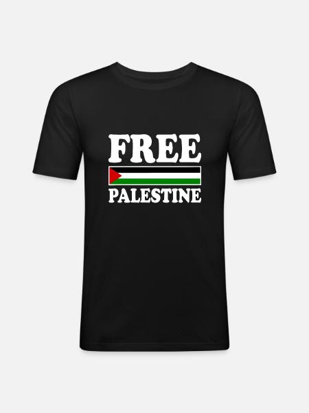 Free palestine - Men's Slim Fit T-Shirt - black