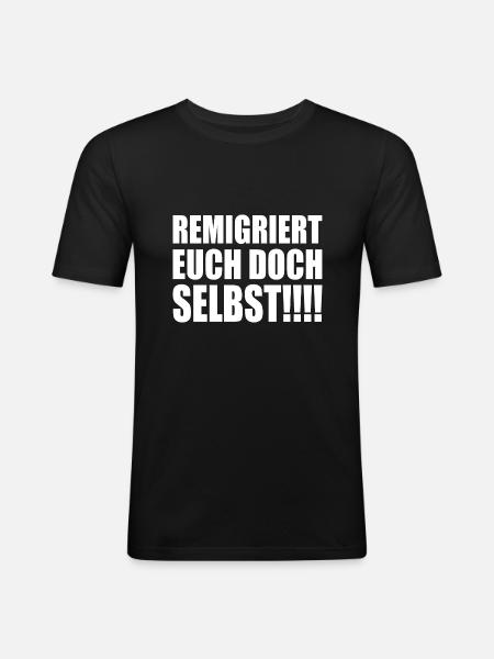 Remigrate yourselves - Men's Slim Fit T-Shirt - black