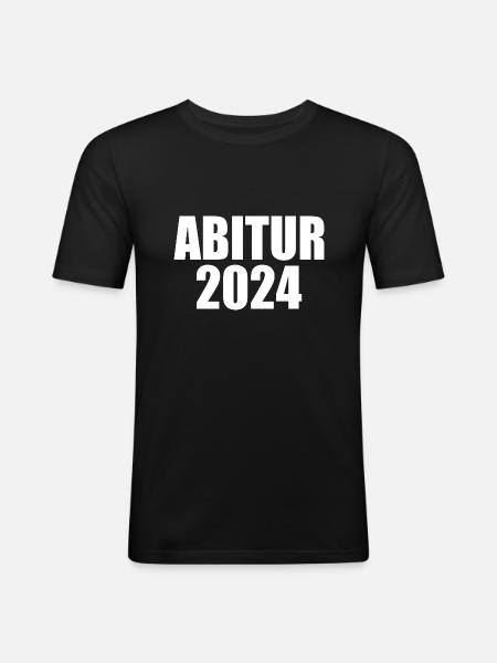 Abitur 2024 - Männer Slim Fit T-Shirt - Schwarz