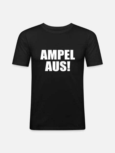 Ampel aus - Männer Slim Fit T-Shirt - Schwarz