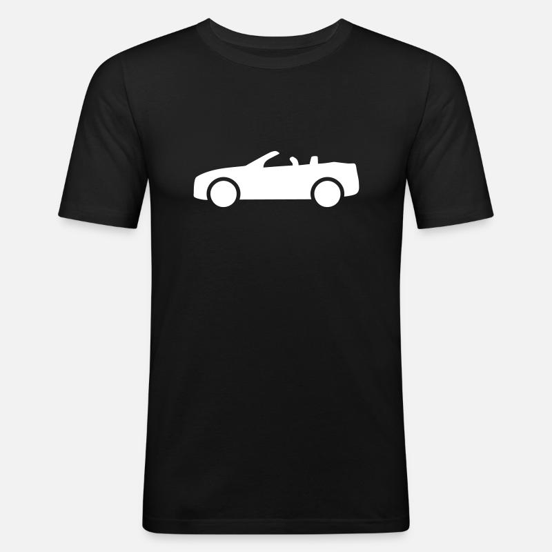 Cabrio - Männer Slim Fit T-Shirt - Schwarz