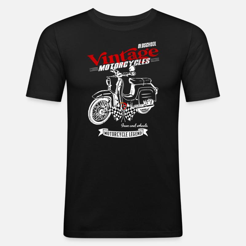 Simson Schwalbe GDR Moped - Men's Slim Fit T-Shirt - black