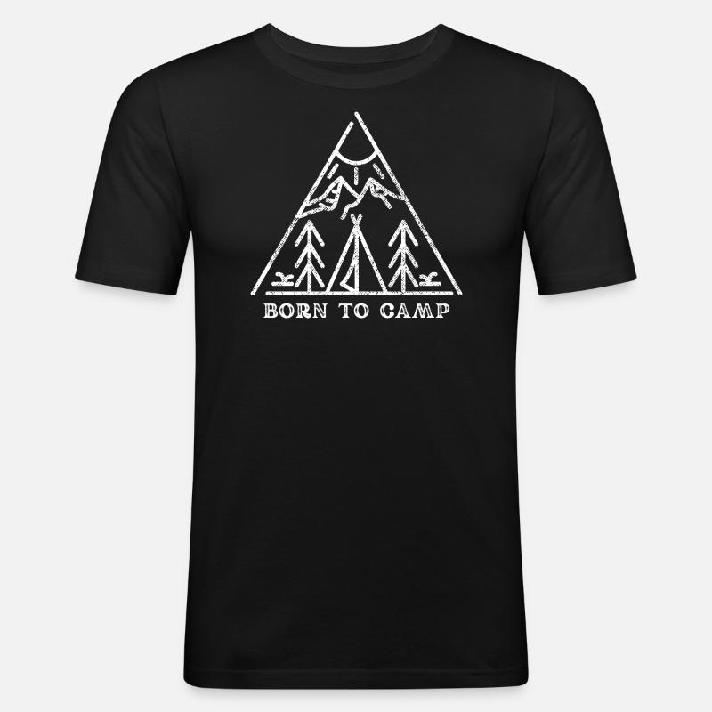 Geboren im Camp - Männer Slim Fit T-Shirt - Schwarz