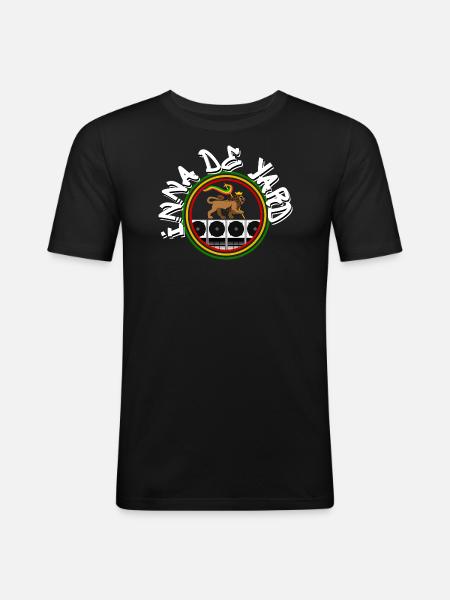 Reggae Soundsystem Lion - Men's Slim Fit T-Shirt - black