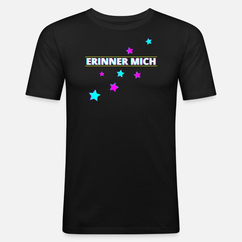 Erinner mich Party - Männer Slim Fit T-Shirt - Schwarz