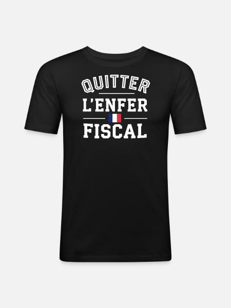 Quitter l'enfer fiscal - T-shirt près du corps Homme - noir