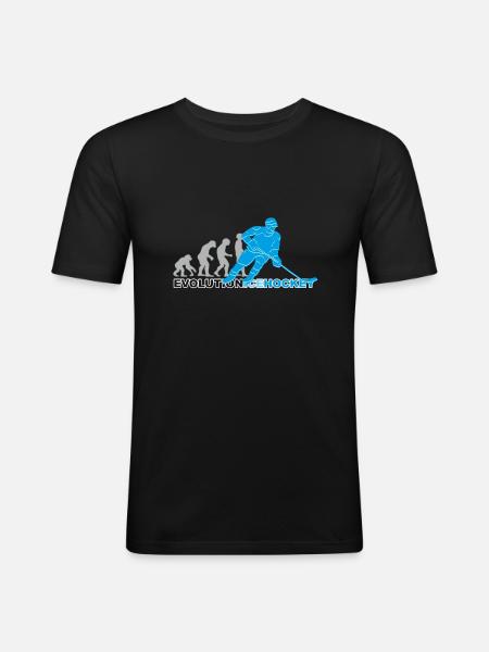 Evolution Ice Hockey, Eishockey - Männer Slim Fit T-Shirt - Schwarz