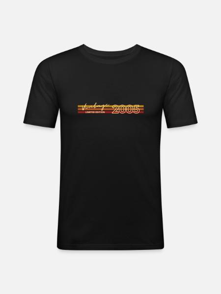 BORN IN 2005 - Men's Slim Fit T-Shirt - black