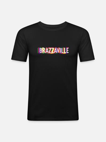 Brazzaville - T-shirt près du corps Homme - noir