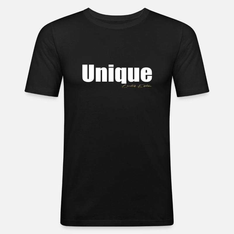Unique - Männer Slim Fit T-Shirt - Schwarz