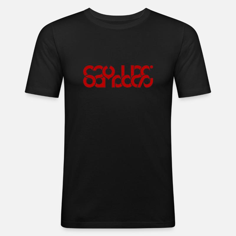 Sapporo Samurai Ambigram - Männer Slim Fit T-Shirt - Schwarz