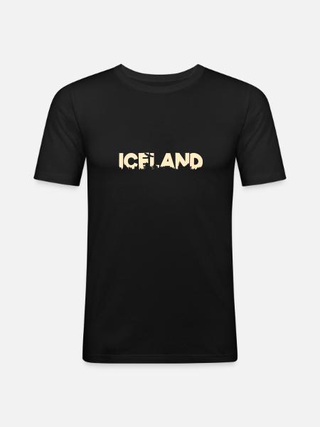 Islande - T-shirt près du corps Homme - noir