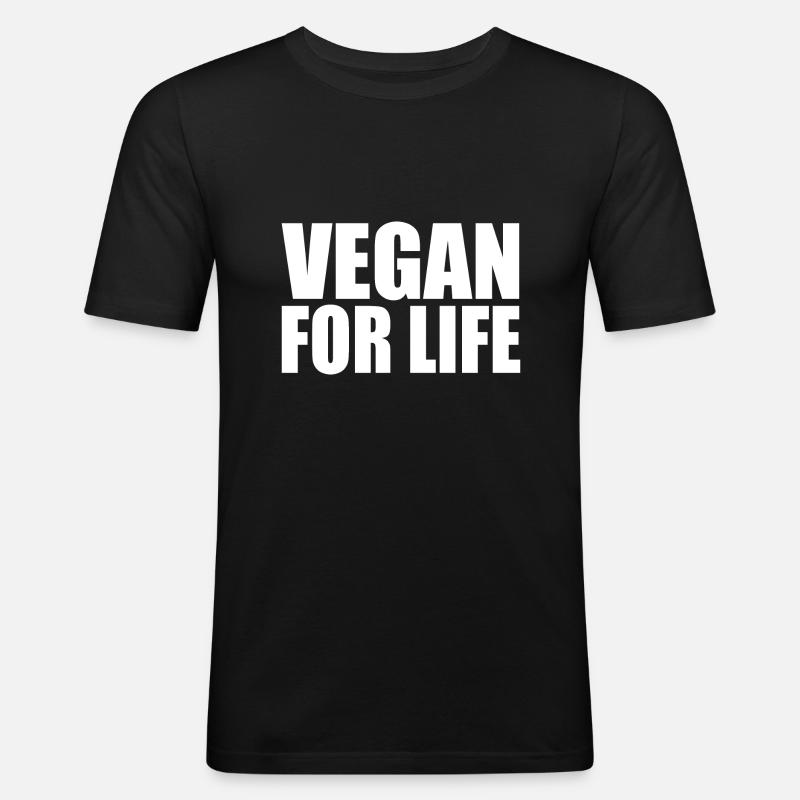 Vegan - Männer Slim Fit T-Shirt - Schwarz