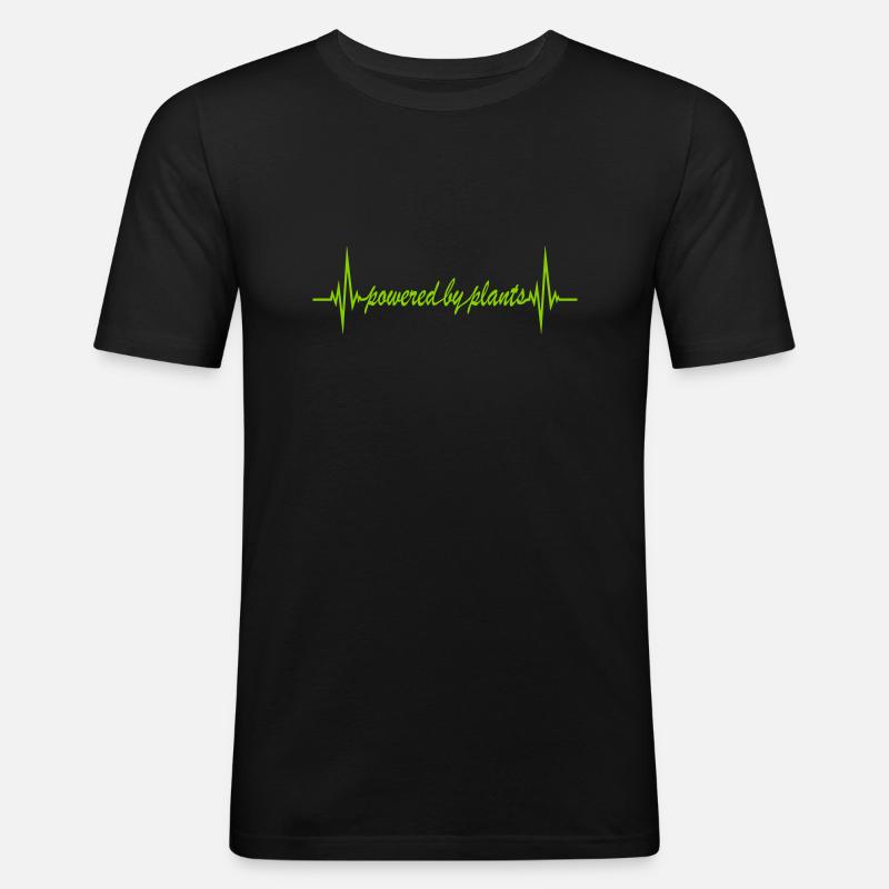Powered by plants - Männer Slim Fit T-Shirt - Schwarz