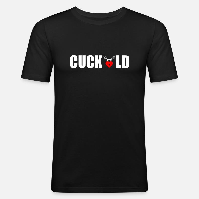Cuckold - Männer Slim Fit T-Shirt - Schwarz