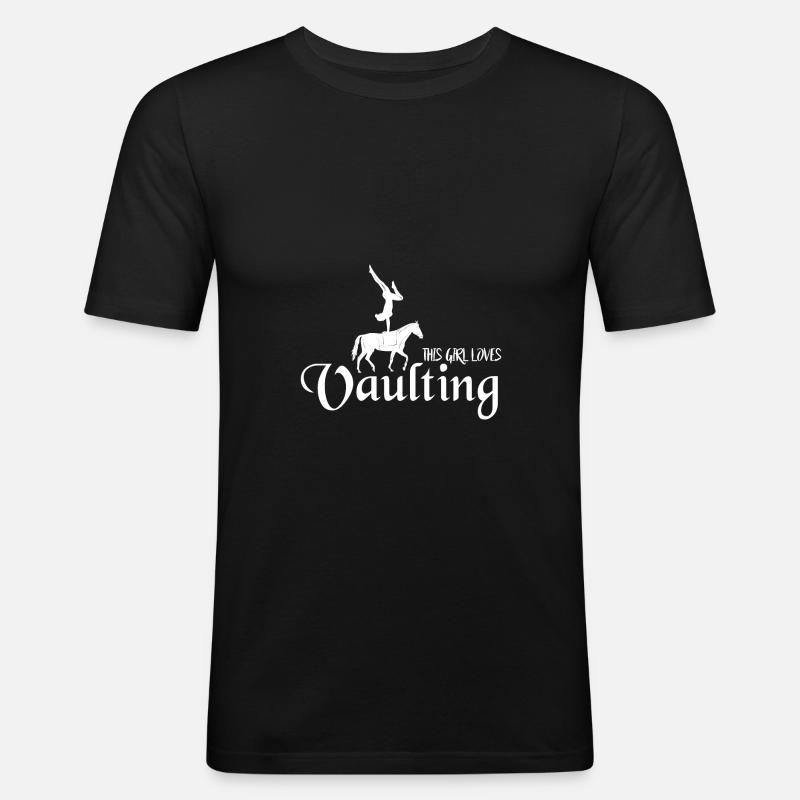 Voltigieren Pferd - Männer Slim Fit T-Shirt - Schwarz