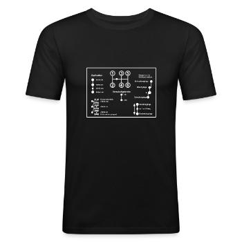 Schaltbild - Offroad - Unimog - Oldtimer - Männer Slim Fit T-Shirt - Schwarz - Vorne - Nik (191cm)