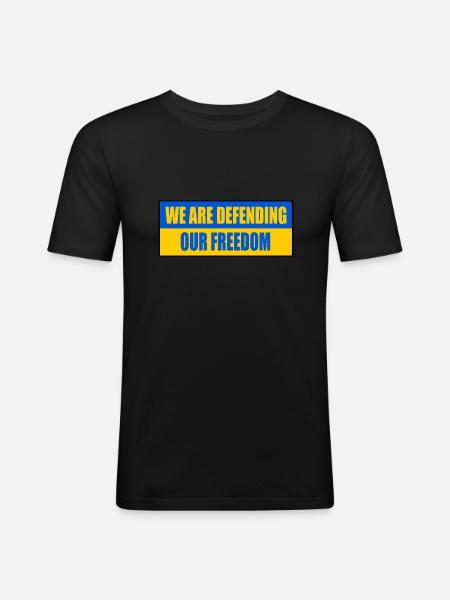 We are defending our freedom - Men's Slim Fit T-Shirt - black