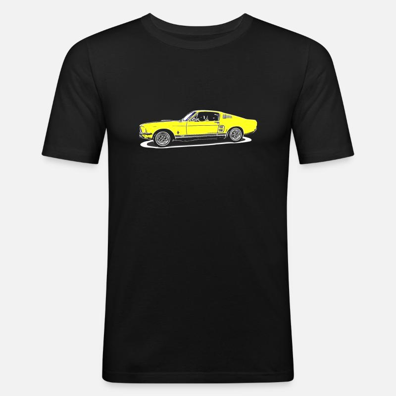 Auto - Männer Slim Fit T-Shirt - Schwarz