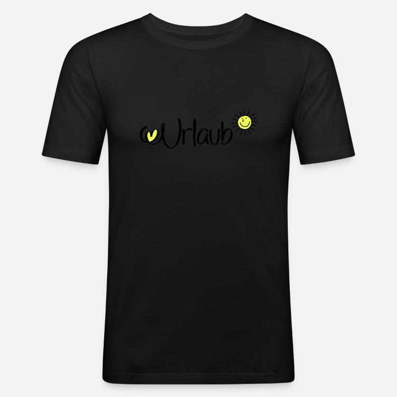 Urlaub in der Sonne - Männer Slim Fit T-Shirt - Schwarz