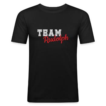 Équipe Rudolph - T-shirt près du corps Homme - noir - Devant - Nik (191cm)