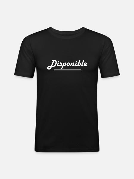 Disponible - T-shirt près du corps Homme - noir