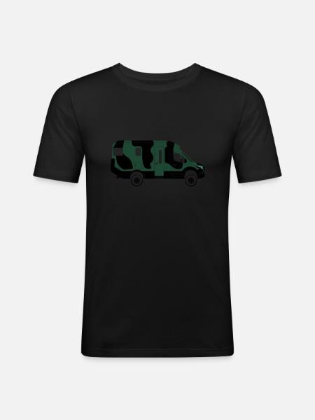 Sprinter Expedition 4x4 Camoflage - Männer Slim Fit T-Shirt - Schwarz