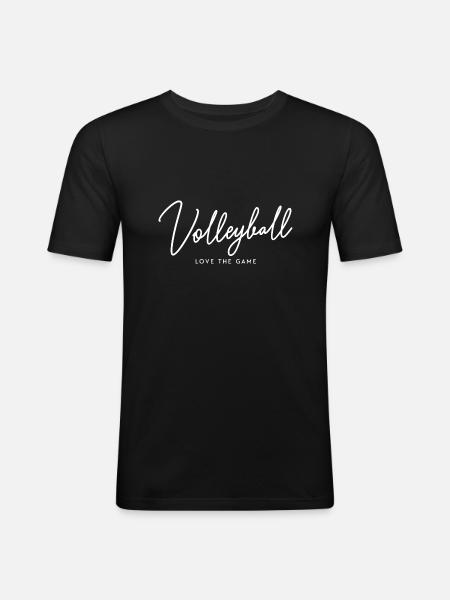 Elegant volleyball lettering - Men's Slim Fit T-Shirt - black