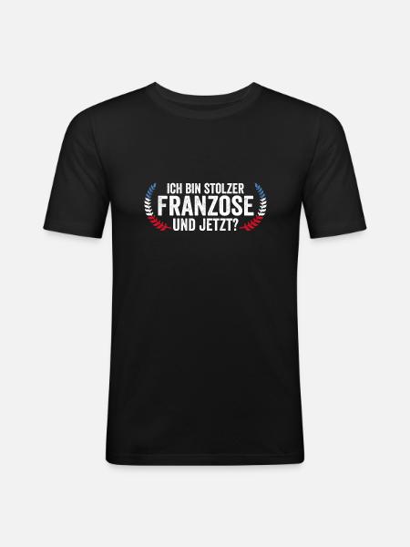 French French France - Men's Slim Fit T-Shirt - black