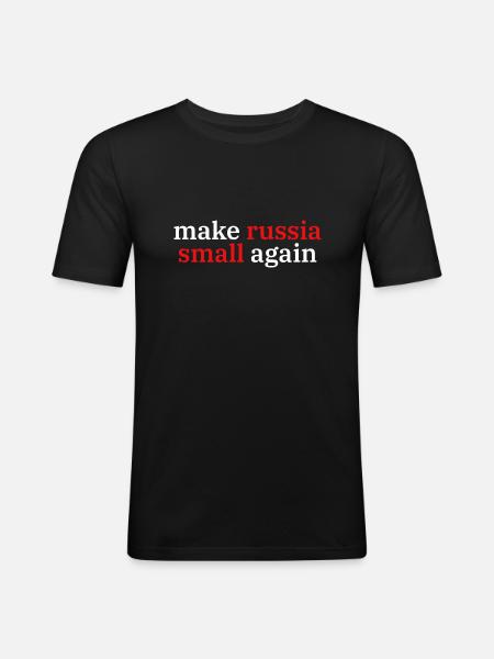 make russia small again - Männer Slim Fit T-Shirt - Schwarz