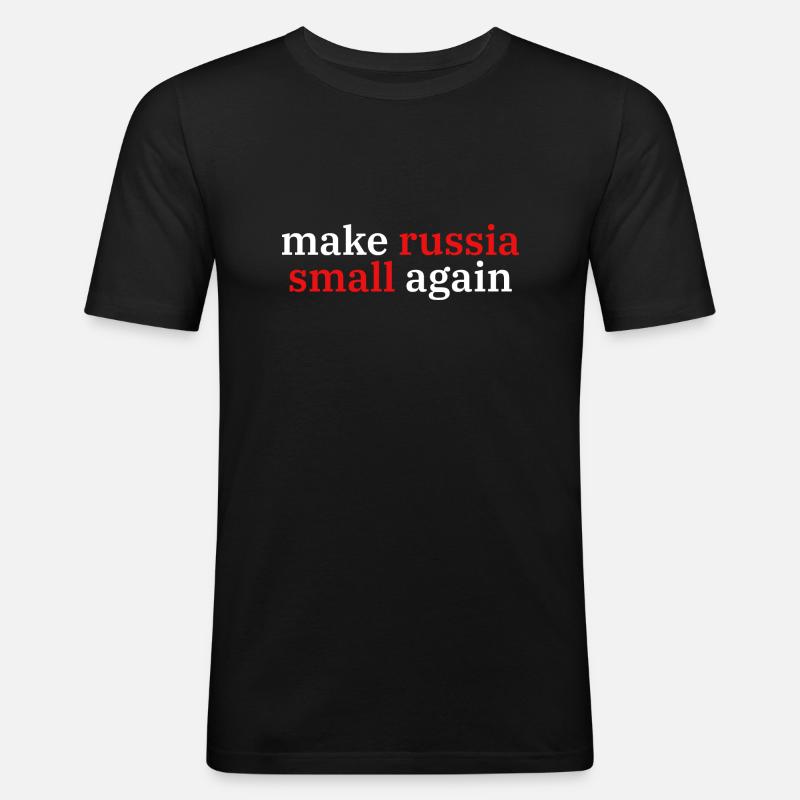 make russia small again - Männer Slim Fit T-Shirt - Schwarz