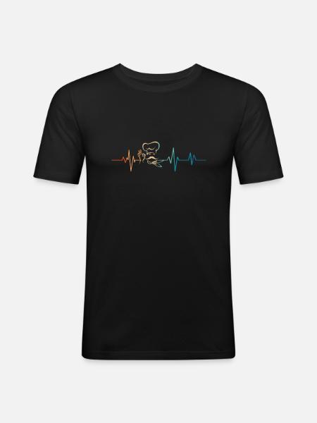 Heartbeat Retro Chef - Men's Slim Fit T-Shirt - black