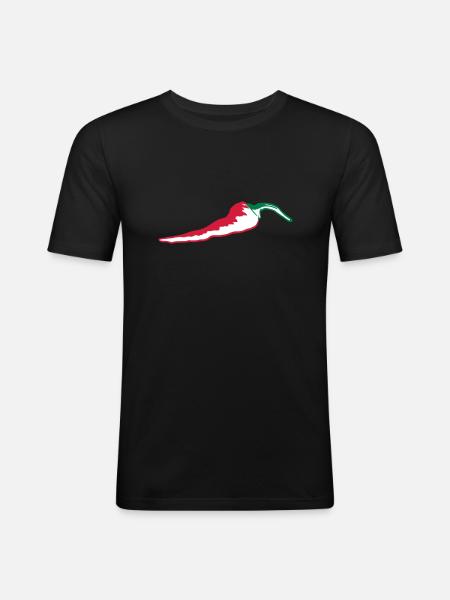 Chillie - Männer Slim Fit T-Shirt - Schwarz
