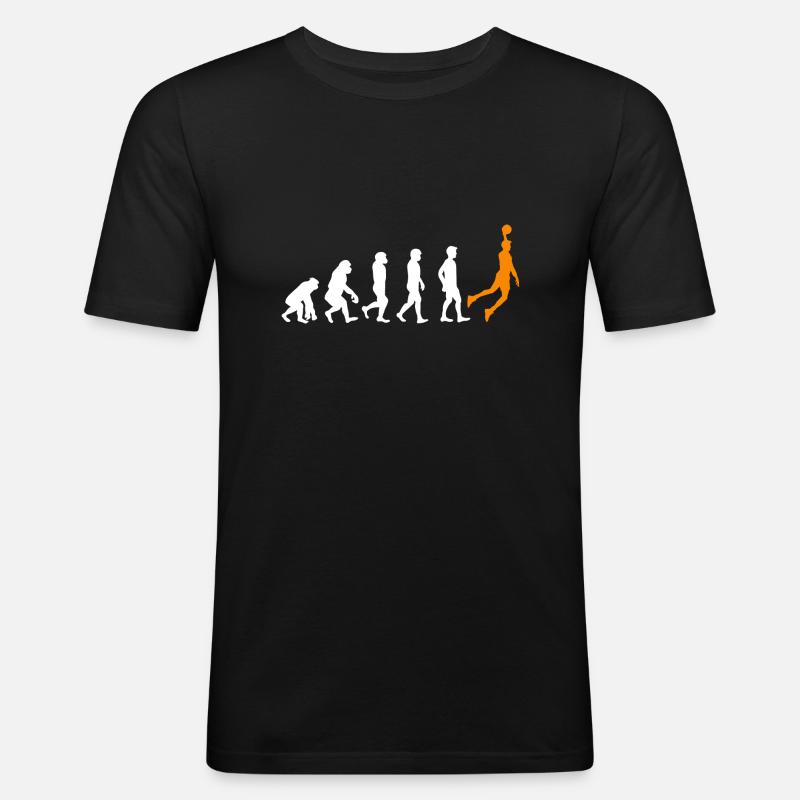 Basketball Evolution Basketballer Geschenk - Männer Slim Fit T-Shirt - Schwarz