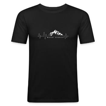 Mount Everest Himalayan Mountains Heartbeat - Men's Slim Fit T-Shirt - black - Front - Nik (191cm)