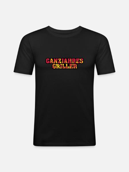 Année gril - T-shirt près du corps Homme - noir
