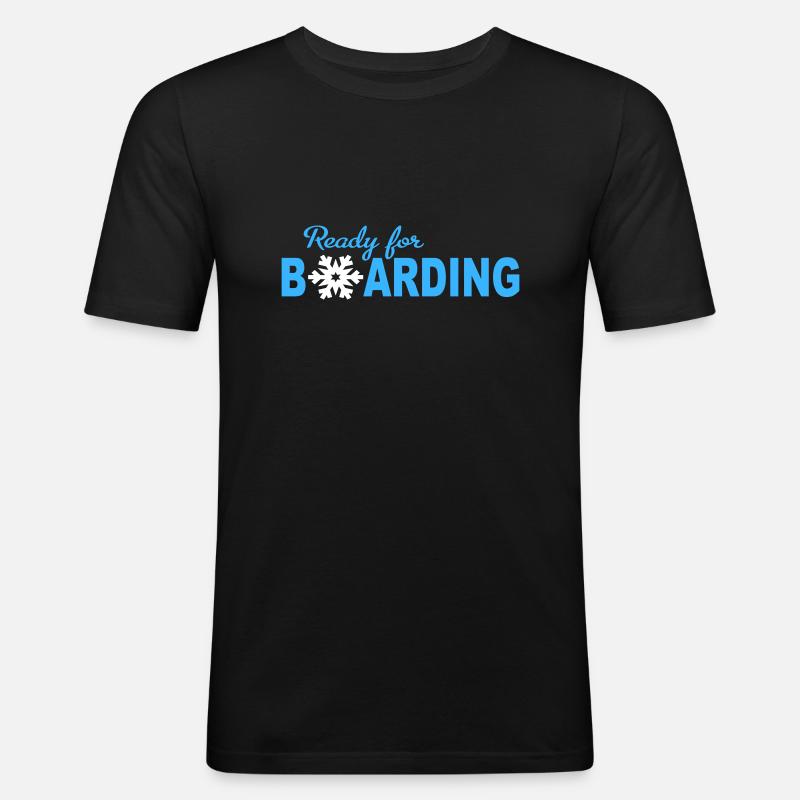 Snowboard - Männer Slim Fit T-Shirt - Schwarz