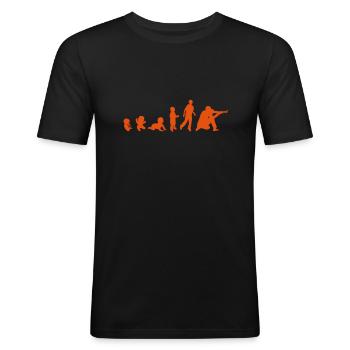 Evolution sport shooting shooting1 - Men's Slim Fit T-Shirt - black - Front - Nik (191cm)