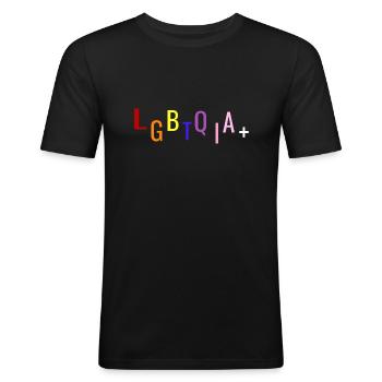 LGBTQIA+ - Men's Slim Fit T-Shirt - black - Front - Nik (191cm)