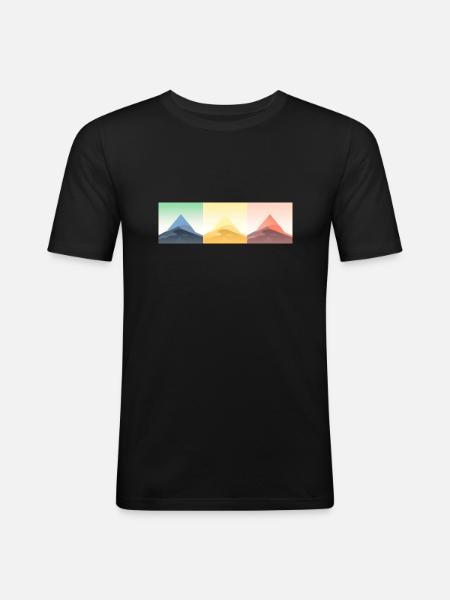 Mountain Landscape Geometric Art - Men's Slim Fit T-Shirt - black