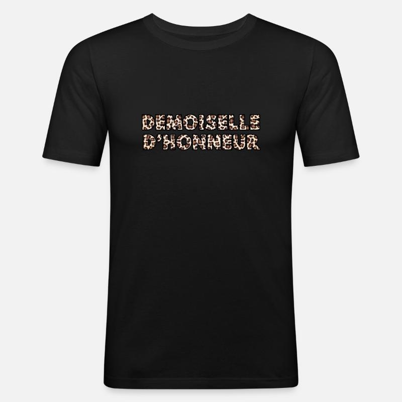 Leopard Brautjungfer - Männer Slim Fit T-Shirt - Schwarz