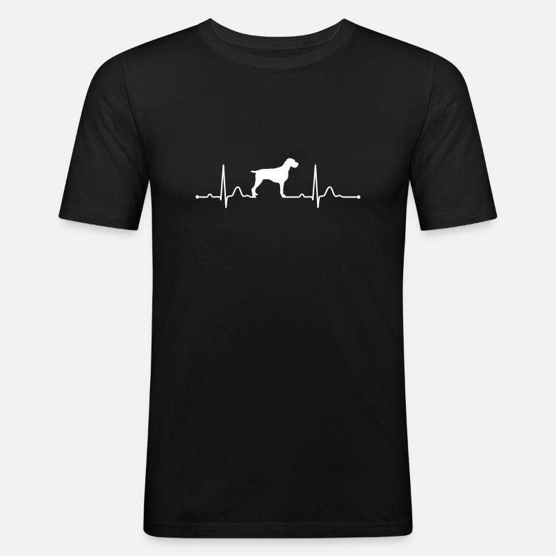 DEUTSCH DRAHTHAAR - GERMAN WIREHAIRED POINTER - Men's Slim Fit T-Shirt - black