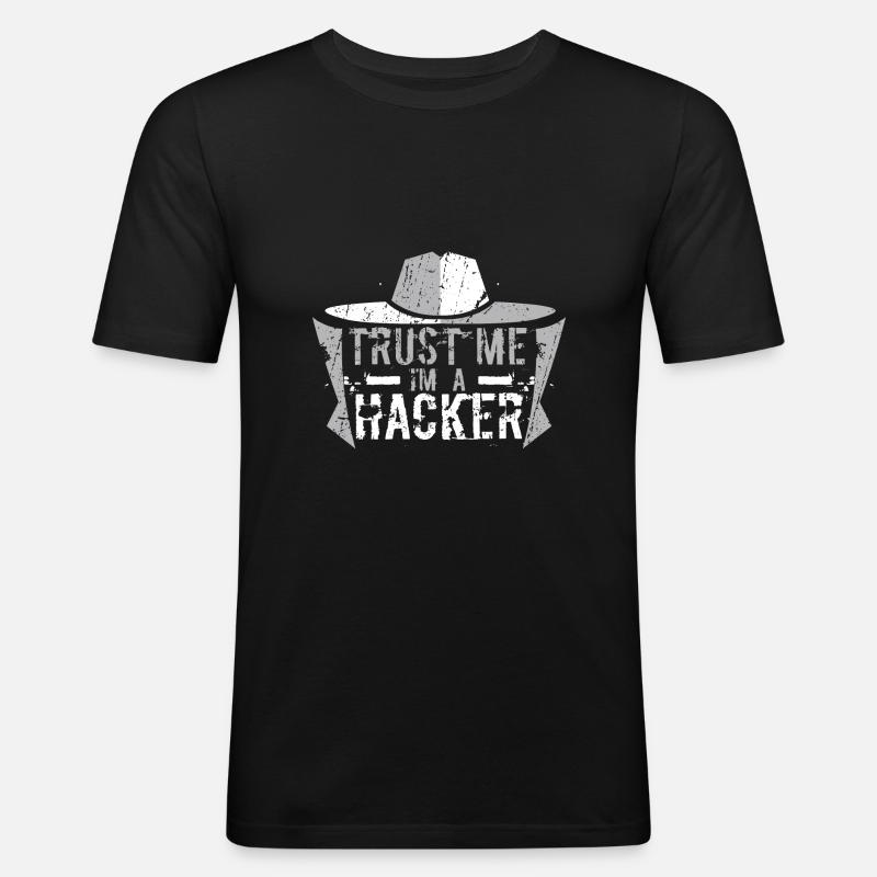 Trust me I'm a hacker. - Männer Slim Fit T-Shirt - Schwarz