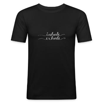 inspirez expirez - T-shirt près du corps Homme - noir - Devant - Nik (191cm)
