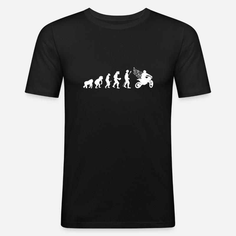 Biker Evolution - Männer Slim Fit T-Shirt - Schwarz