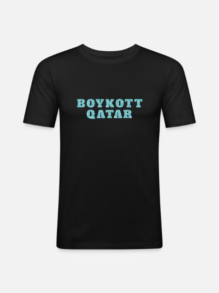 BOYKOTT KATAR - T-shirt près du corps Homme - noir